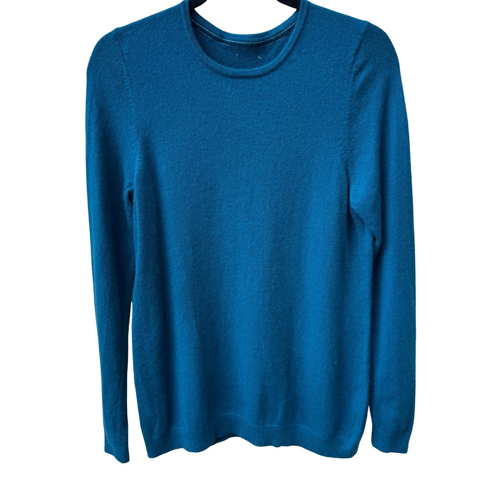 LL Bean 100% Cashmere Quiet Luxury Minimalist Preppy Sustainable Sweater Teal M